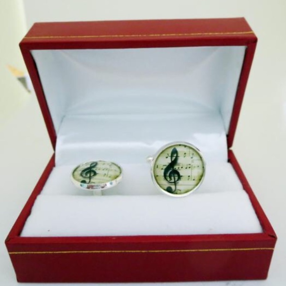 Music Note Cufflinks with Box